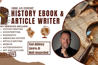 ghostwrite, research history and biography ebook, world history, script ebook