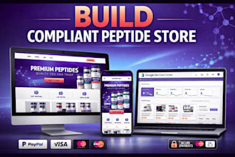 build fda compliant peptide website and google merchant center