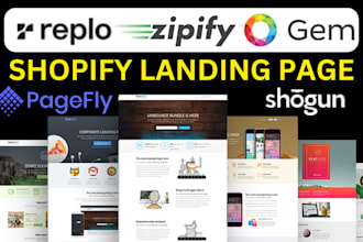 clone shopify landing page design using replo gempage shogun pagefly zipify