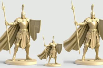 sculpt 3d printable toy, action figure, or knight model for 3d printing