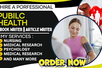 write your public health, self help, health and fitness,medical ebook do journal