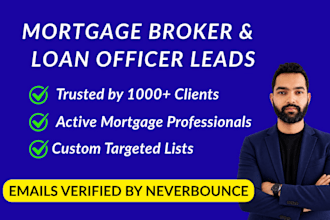 provide verified mortgage brokers and loan officers list