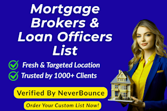 provide verified mortgage brokers and loan officers list