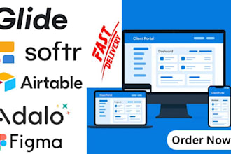 build mobile app adalo glide softr flutterflow airtable database  adalo app glid