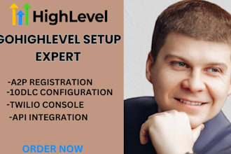 configure a2p 10dlc registration gohighlevel twilio landing page API