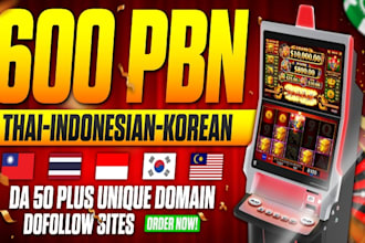 do 600 korean thai dofollow SEO link building DR high authority backlinks