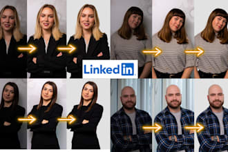 bulk edit and retouch your linkedin profile photo, headshot