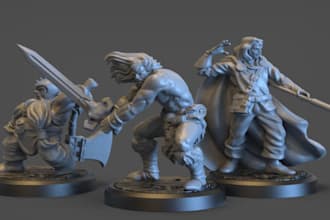 create 3d model sculpt 3d miniature figurine for tabletop games and 3d printing