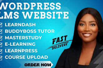 build wordpress lms website with learndash, buddyboss tutor lms pro, masterstudy