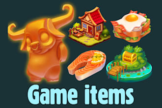 create game props, 2d items, assets, objects for you