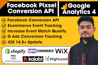 setup facebook pixel conversion API, fix pixel, ga4 server side tracking