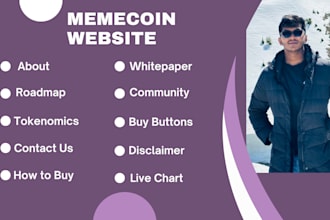 create crypto token website , memecoin and nft website
