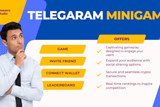 make crypto telegram mini game, webgame, html5 or webgl game for you