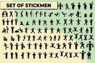 draw custom stickmen, stick figure, doodle art in any style and any theme