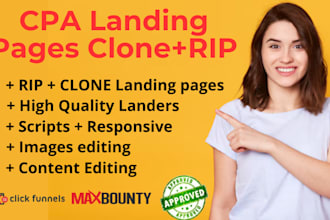 rip and clean or create funnels or lander for your CPA offer