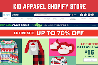 design kid clothing store kid toy store fashion shopify website
