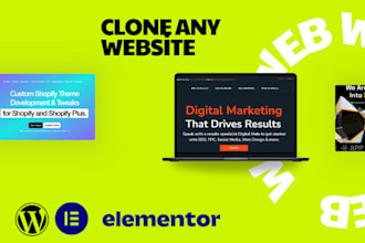 recreate any website with elementor, divi, or wpbakery