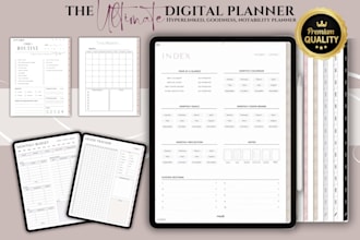 craft hyperlinked planner etsy shop digital products design journal google sheet