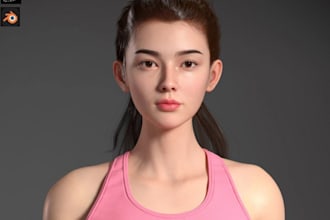 do 3d character model, realistic character, 3d metahuman, daz3d for game film