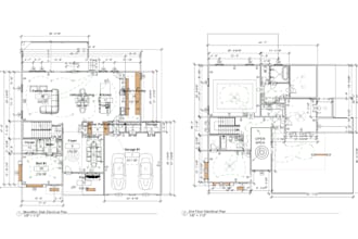 be your architect, house plan, 2d floor plan blueprints in autocad and 3d render