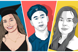 draw minimalist vector portrait avatar for social media