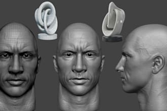 sculpt 3d model, 3d head, figurine, 3d toy, 3d weapon, 3d coin for 3d printing