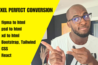 convert figma to HTML, psd to html, tailwind css, bootstrap