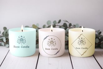 design candle logo, luxury candle label, and product label