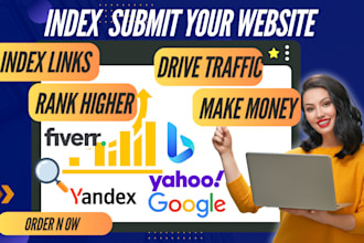 index submit your website in google, yahoo, bing, yandex search engines