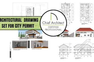draw city permit architectural drawings in chief architect x16