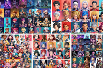create 2d and 3d game characters and anime assets
