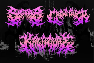 create custom scary, horror, heavy, death metal logo design