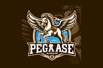 create amazing pegasus vintage logo with unlimited revisions