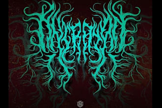 costum font hand drawing, death metal, logo design