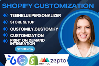 customize tshirts mugs with teeinblue customily zepto shopify pod personalizer