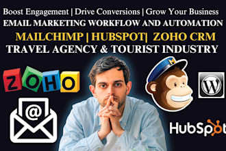 mailchimp zoho hubspot email template with workflow automation for travel lead