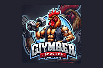 create amazing gym rooster mascot logo within two days