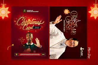 do an excellent church christmas carol flyer design