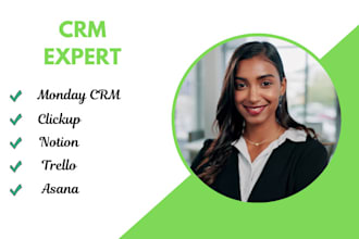 setup monday crm clickup notion trello asana copper nimble crm zoho jira