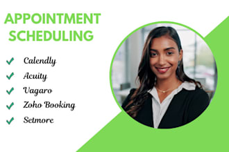 setup calendly acuity setmore vagaro zoho booking appointment scheduling