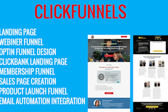 build clickfunnels landing page, with graphic design