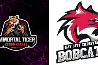 design mascot, cartoon or sports logo for club, team, t shirts, merch apparel