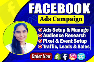 be your shopify fb ads, facebook ads campaign for increasing lead and sales