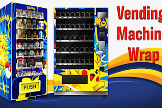 custom vending machine design, vending machine wrap, vending machine, shop front