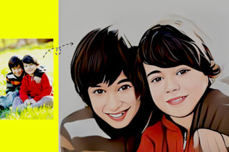 draw custom cartoon avatar illustration for unique photos