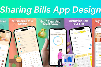sharing bills app design play store screenshots