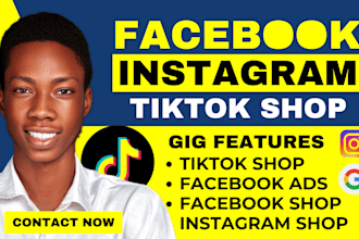 setup tiktok shop, facebook shop, ig shop tiktok tik tok shop or fix tiktok shop