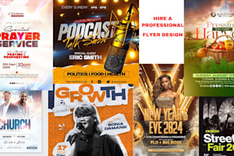 create amazing church flyer design, event fyer, fb, postcard design