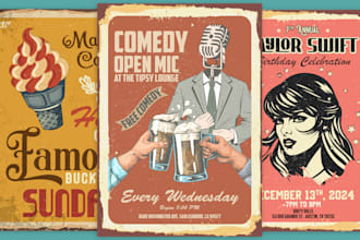 do custom retro vintage metal sign posters and flyers