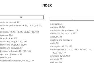 create back of the book index